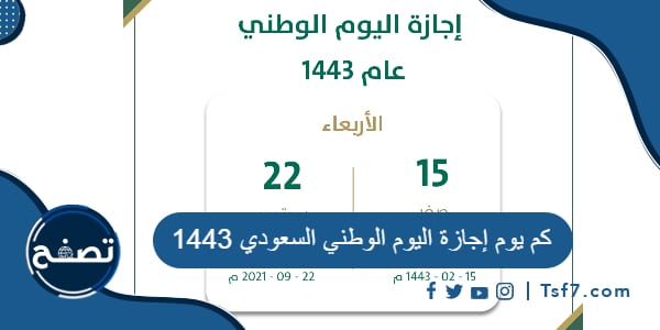 كم يوم إجازة اليوم الوطني السعودي 1443