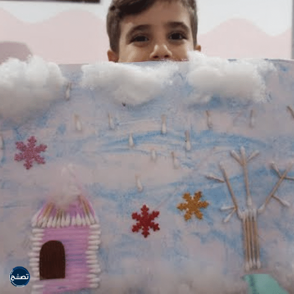 أعمال عن فصل الشتاء فنية للأطفال