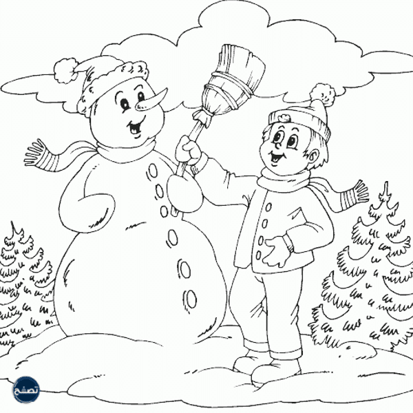 رسومات عن فصل الشتاء للتلوين للأطفال