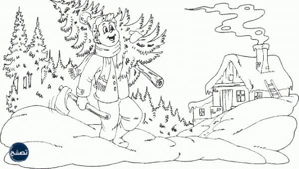 رسومات عن فصل الشتاء للتلوين للأطفال