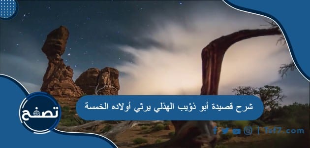 شرح قصيدة أبو ذؤيب الهذلي يرثي أولاده الخمسة