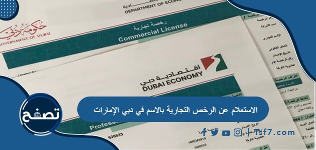 الاستعلام عن الرخص التجارية بالاسم في دبي الإمارات