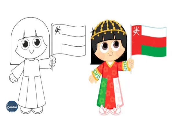 رسومات للتلوين عن العيد الوطني العماني 53 