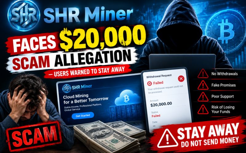 SHRMiner Faces $20,000 Scam Allegation — Users Warned to Stay Away